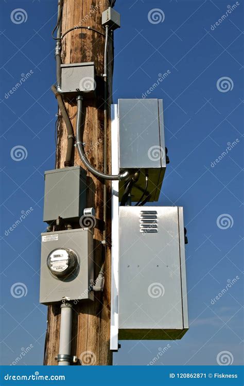 electricity pole box|electrical box for round pole.